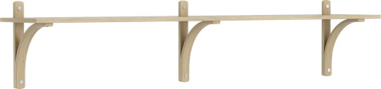 Levi Wall Shelf 180 cm Small Aluminium / Naturlack Oak