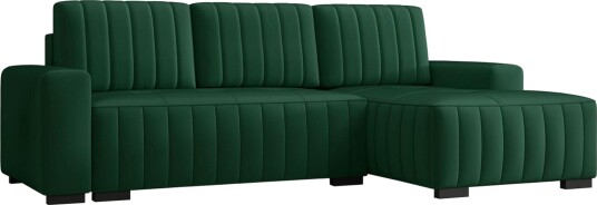 Esher 3 seters Hjørnesofa Høyre Plysch/Grønn