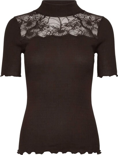 Rosemunde Rwbernadine Organic Ss Lace T Shirt Brown M