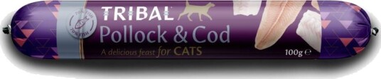 Tribal Cat Pollock & Cod Sausage 100g Tribal Cat Pollock & Cod Sausage 100g