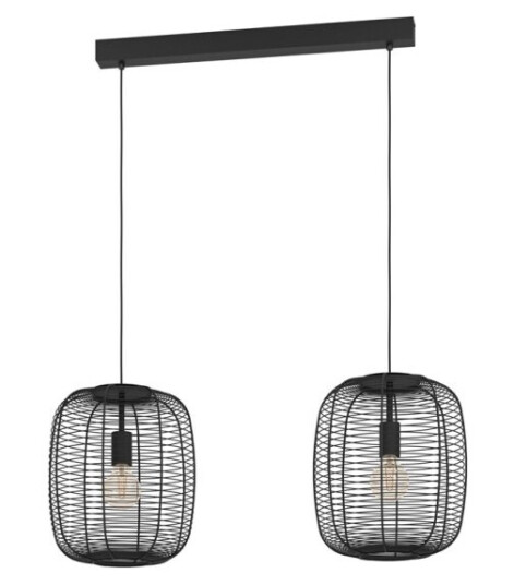 Eglo Pendant Light Rinroe 2Xe27 43966 Black Eglo Pendant Light Rinroe 2Xe27 43966 Black