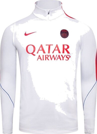 Paris Saint Germain Treningsskjorte Dri FIT Strike Drill Hvit/Rød Barn Nike størrelse L: 147 158 cm