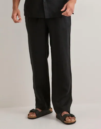 Que Sera Sera Louis Reg Linen Pants Linbukser Svart