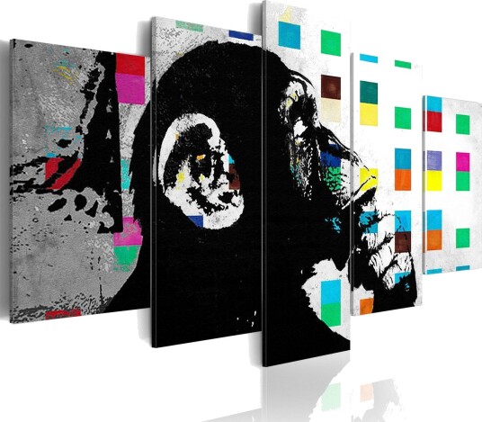 Bilde The Thinker Monkey Banksy 100x50 Artgeist sp. z o. o.