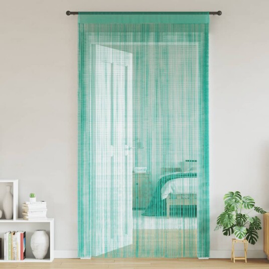 Snøregardiner 2 stk turkis 100x250 cm 8721158550552
