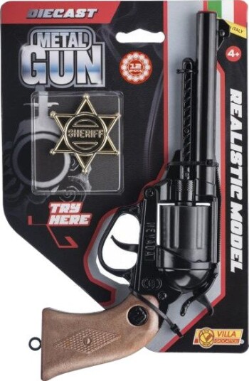 Villa Giocattoli Nevada Black Lekepistol Revolver - 12 Skudd Villa Giocattoli Nevada Black Lekepistol Revolver - 12 Skudd