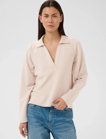 InWear Simiw Vincentiw Polo Blouse Cream M InWear Simiw Vincentiw Polo Blouse Cream M