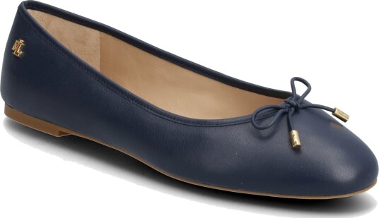 Lauren Ralph Lauren Jayna Nappa Leather Flat Navy 36