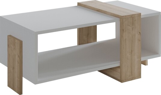 Norell Sofabord 90x40x49 cm - Hvit og safireik