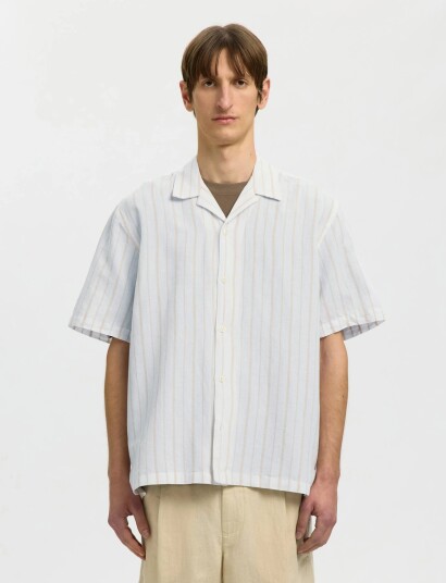 Selected Slmrlxclay Linenblend Ss Shirt Res Noos White M Selected Slmrlxclay Linenblend Ss Shirt Res Noos White M