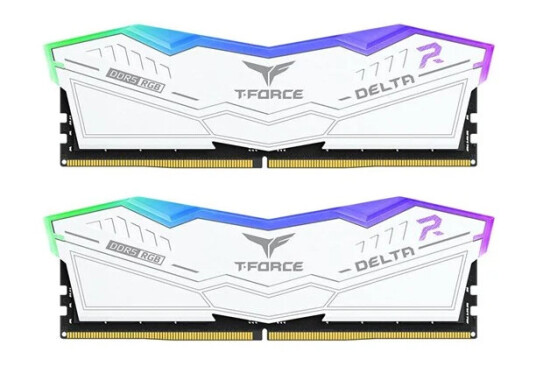 Team Group T-Force Delta RGB DDR5-7600 - 32GB - CL36 - Dual Channel (2 pcs) - Intel XMP - Hvit med RGB Team Group T-Force Delta RGB DDR5-7600 - 32GB - CL36 - Dual Channel (2 pcs) - Intel XMP - Hvit med RGB
