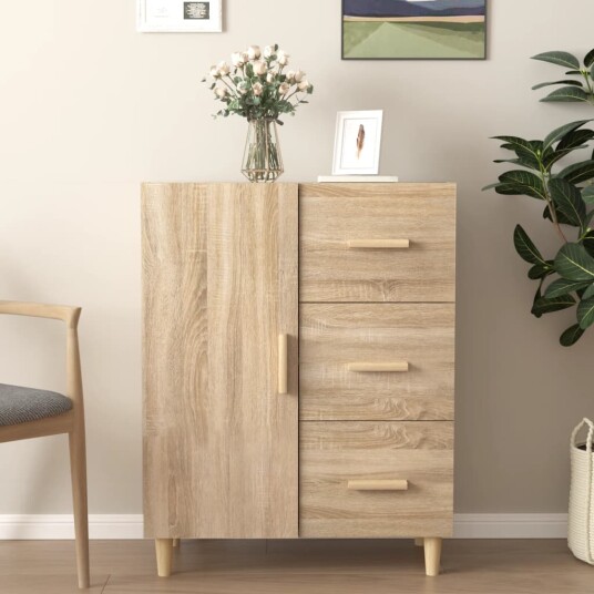 vidaXL Skjenk sonoma eik 69,5x34x90 cm konstruert tre vidaXL Skjenk sonoma eik 69,5x34x90 cm konstruert tre