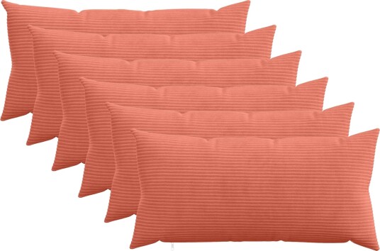 vidaXL Putetrekk 6 pcs HEERLEN Rød oransje 40 x 70 cm cordfløyel