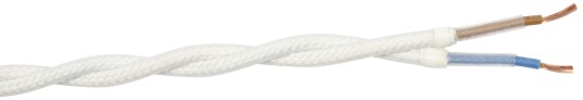 Gelia 4070910171 Tekstilkabel SKK, 2X0,75 tvunnet, 25 m Hvit