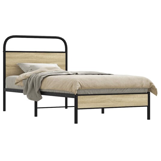 Sengeramme uten madrass sonoma eik 75x190 cm konstruert tre 8721158564948