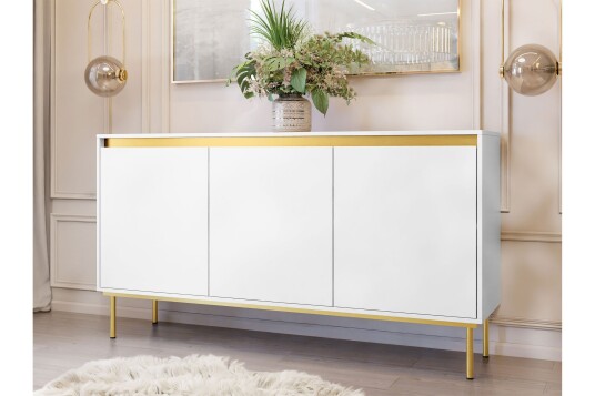 Kommode Hollander 160 cm Hvit/Gull