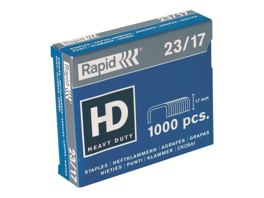 Rapid Stifter 23/10 17 Mm Galvanisert Stål Pakke Av 1000 For Fashion Hd210