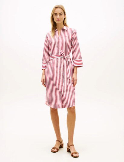 Tommy Hilfiger Ess Poplin Reg Shirt Dress - Red - R/S Tommy Hilfiger Ess Poplin Reg Shirt Dress - Red - R/S