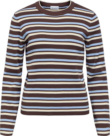 Object Objester L/S Re Knit Pullover Noos Brown XS Object Objester L/S Re Knit Pullover Noos Brown XS