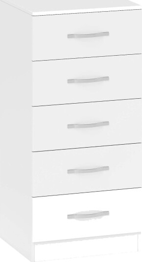 Hvit kommode med 5 skuffer – elegant og plassbesparende oppbevaring