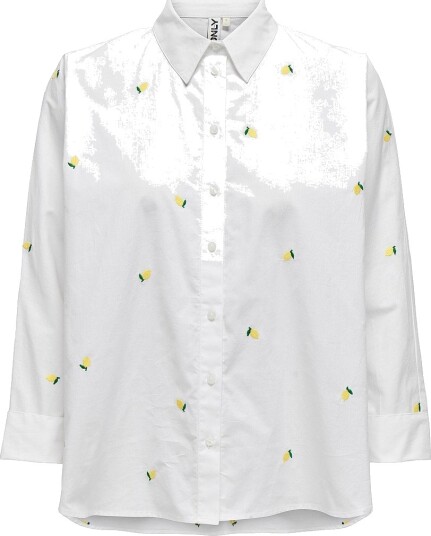 Only - Skjorte onlNew Lina Grace LS Emb Shirt - Hvit