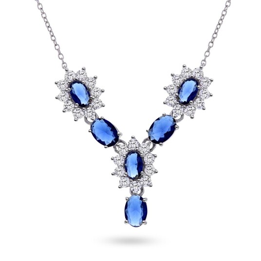 Pan Jewelry Royal smykke i 925 sølv med blå zirkonia Pan Jewelry Royal smykke i 925 sølv med blå zirkonia