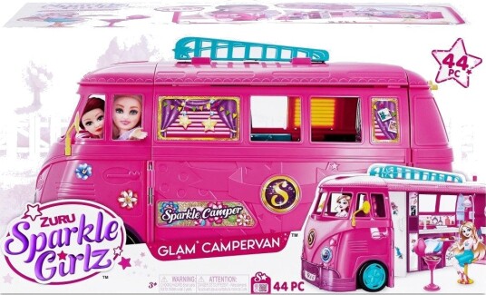 Zuru Sparkle Girlz Retro Campingbil Lekesett Uten Dukke 3+ År 44 Deler