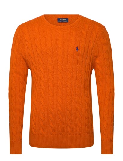 Polo Ralph Lauren Cable Knit Cotton Sweater Orange S Polo Ralph Lauren Cable Knit Cotton Sweater Orange S