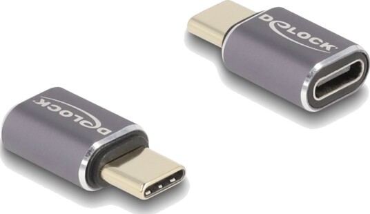 Delock Usb Adapter Usb C Hann Til Usb C Hunn Usb 3.2 / Thunderbolt 3 / Displayport 1.4 20 V 5 A Støtte For Power Delivery 3.0 Usb Power Delivery 100 W Up To 40 Gbps Data Transfer Rate Antrasitt