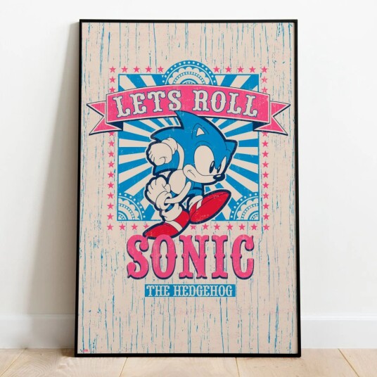 Sonic Plakat Let's Roll - 91,5 x 61 cm Sonic Plakat Let's Roll - 91,5 x 61 cm