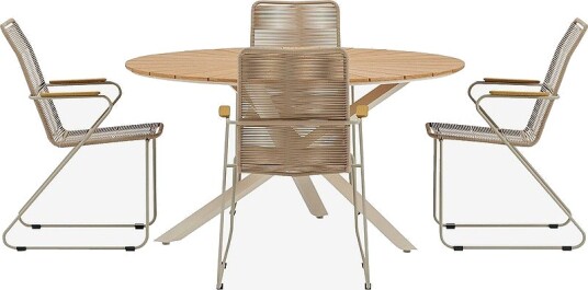 Venture Home   Mexico Spisebord med Bois stoler   Beige