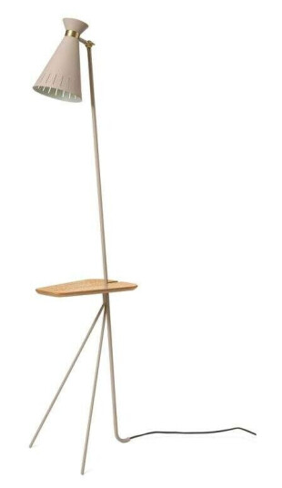 Warm Nordic Cone Gulvlampe m/Bord Pure Cashmere /Oak