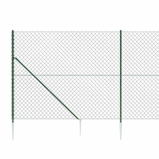 vidaXL Nettinggjerde med stolpespyd 1,4x25 m grønn vidaXL Nettinggjerde med stolpespyd 1,4x25 m grønn