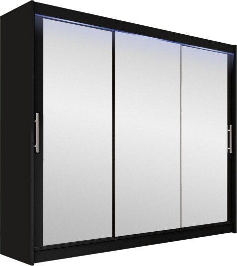 Sia Garderobe med Speil 250x215 cm - Svart