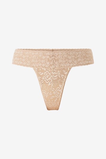 Lace Laboratory   Stringtruser Lace Thong   Natur