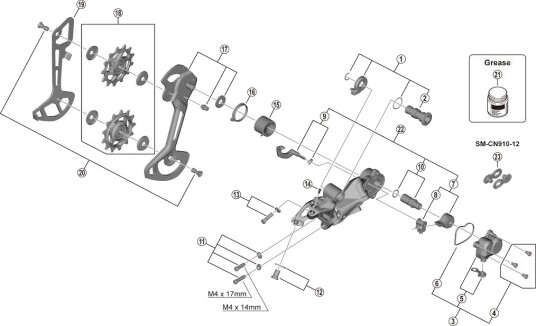 Shimano XTR stabilisatorenhetsett til bakskifter modell RD-M9120-SGS