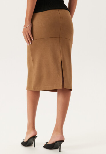 Bubbleroom Faux Suede Midi Skirt Bubbleroom Faux Suede Midi Skirt