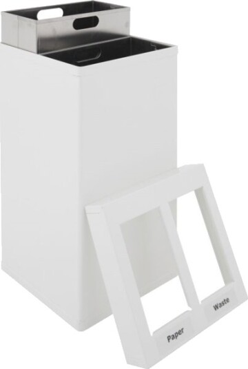Affaldsspand Carro Line Carro Mix Hvid Pulverlakeret Stål 2 Rums 2X25 L Med Inderspand I Me...