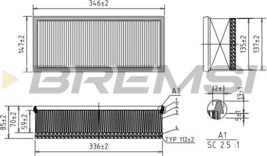 Luftfilter BREMSI FA0531 Luftfilter BREMSI FA0531