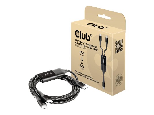 Club 3D 1,83 m USB-C kabel med 100W Power Delivery Club 3D 1,83 m USB-C kabel med 100W Power Delivery