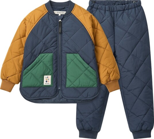 Liewood Termosett Zella Classic Navy Multi Mix Liewood 8 år 128 Termoklær Blå Brun Grønn