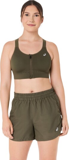 Asics Road Combination Zip Bra W Dark Olive 80B