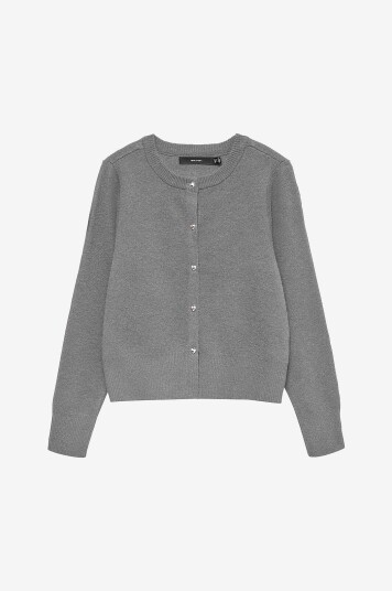 Vero Moda Kardigan vmKacy LS O neck Grå Vero Moda Kardigan vmKacy LS O neck Grå