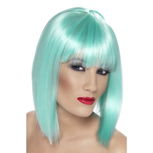 Smiffys Glam Neonturkis Parykk - One size Smiffys Glam Neonturkis Parykk - One size