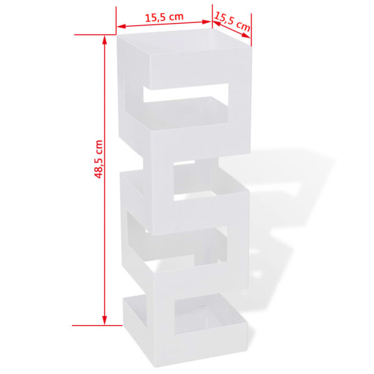 Be Basic Hvit kvadratisk Paraplyholder Stokk i stål 48,5 cm Be Basic Hvit kvadratisk Paraplyholder Stokk i stål 48,5 cm