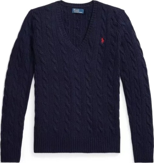 Polo Ralph Lauren Strikkegenser V-Hals i Blå - XS