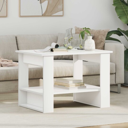 Kaffebord Hvit 72 x 50 x 50 cm Konstruert tre