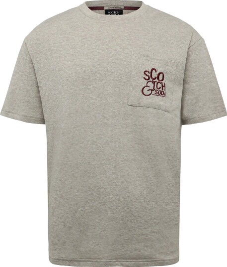 Scotch & Soda Bonded Chest Pocket And Artwork Relaxed Fit T Shirt PURE CASHMERE MELANGE L