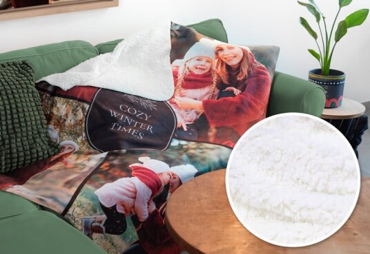 Personlig fototeppe i fleece 120 x 150 cm | Koselig klem med dine favorittminner trykt rett på stoffet | smartphoto