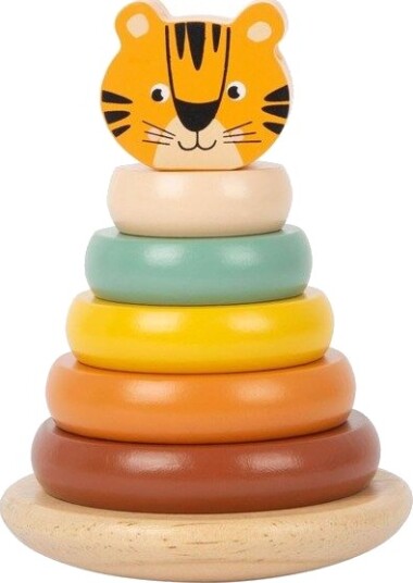 Small Foot  Wooden Stacking Tower Safari Tiger 7